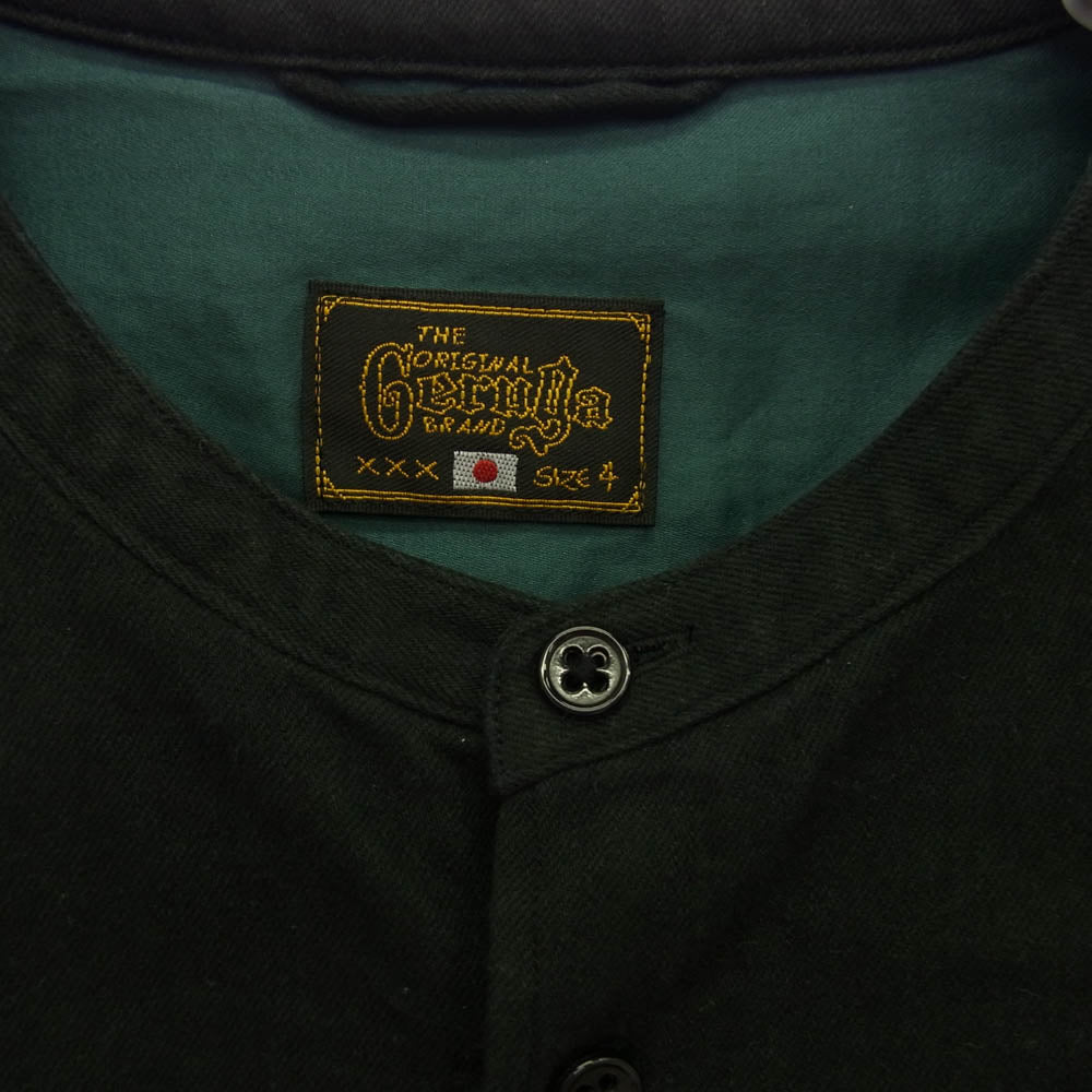 GERUGA ゲルガ GR-S-154 SKULL BAND COLLAR SHIRTS スカル バンド カラー 長袖 シャツ ブラック系 4【中古】