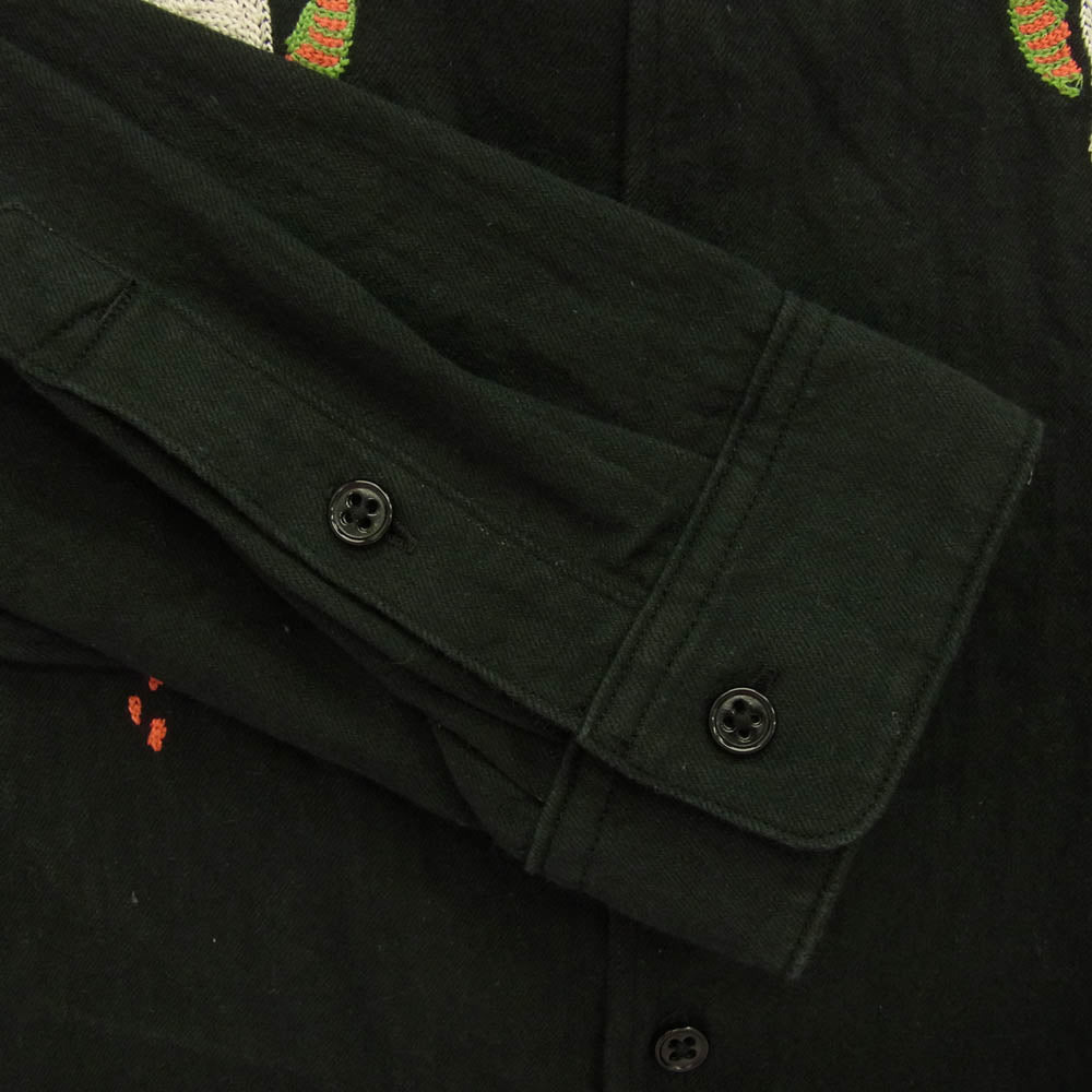 GERUGA ゲルガ GR-S-154 SKULL BAND COLLAR SHIRTS スカル バンド カラー 長袖 シャツ ブラック系 4【中古】