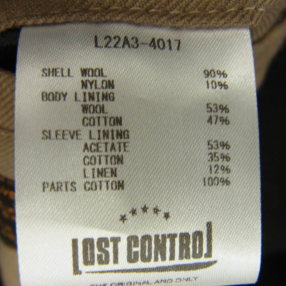 LOST CONTROL ロストコントロール L22A3-4017 WW1 P-Coat ウール ピーコート ブラック系 40【中古】
