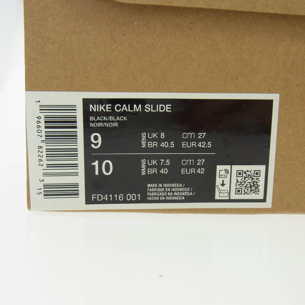 NIKE ナイキ FD4116-001 CALM SLIDE BLACK カーム スライド サンダル ブラック系 27cm【極上美品】【中古】
