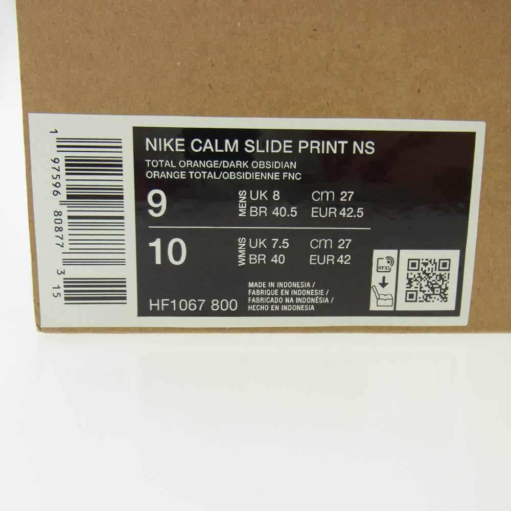 NIKE ナイキ HF1067-800 CALM SLIDE PRINT NS カーム スライド プリント サンダル オレンジ系 27cm【極上美品】【中古】