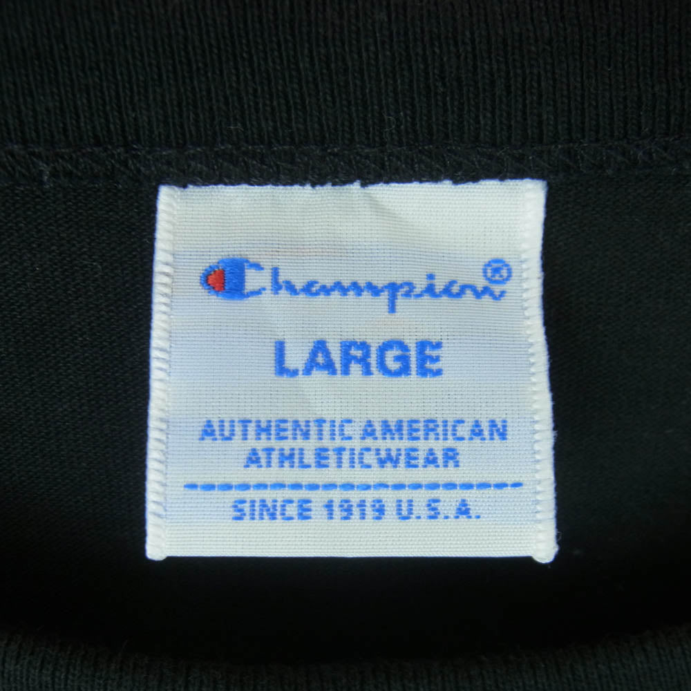 Champion チャンピオン 25SS C8-B335 BEAMS ビームス MIN-NANO ミンナノ 別注 トリプルネーム SOLID TEE ソリッド 半袖 Tシャツ ブラック系 L【中古】