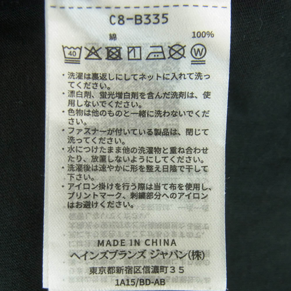 Champion チャンピオン 25SS C8-B335 BEAMS ビームス MIN-NANO ミンナノ 別注 トリプルネーム SOLID TEE ソリッド 半袖 Tシャツ ブラック系 L【中古】