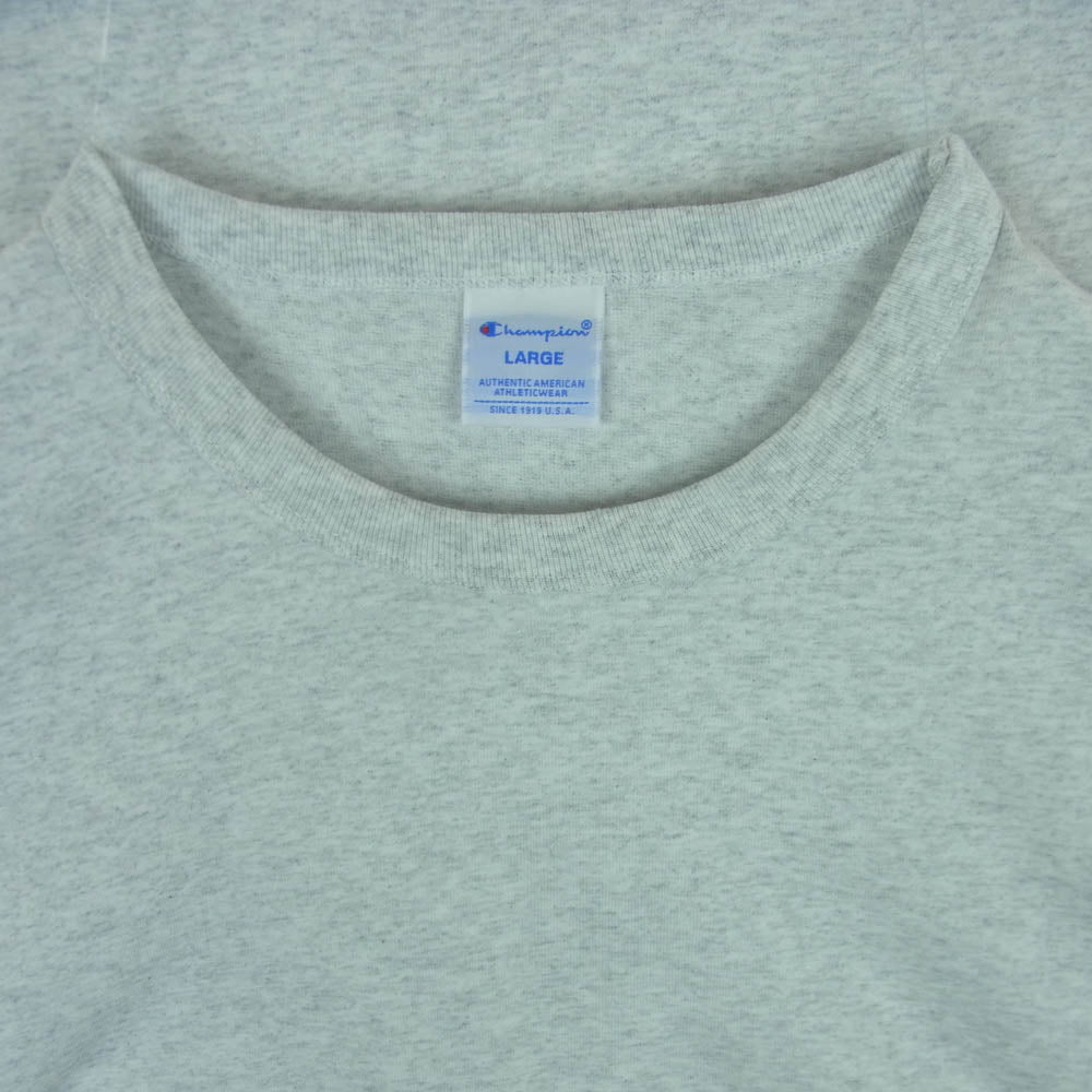 Champion チャンピオン 25SS C8-B335 BEAMS ビームス MIN-NANO ミンナノ 別注 トリプルネーム SOLID TEE ソリッド 半袖 Tシャツ グレー系 ライトグレー系 L【中古】