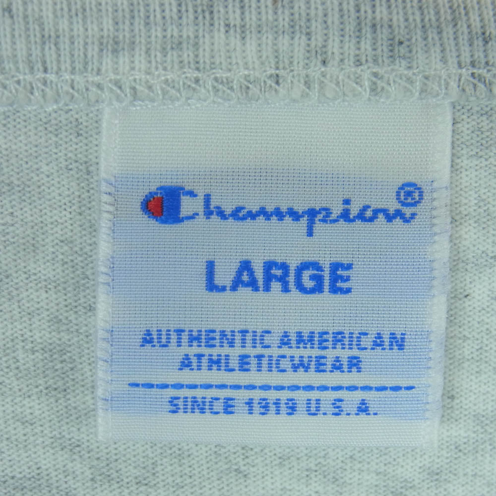 Champion チャンピオン 25SS C8-B335 BEAMS ビームス MIN-NANO ミンナノ 別注 トリプルネーム SOLID TEE ソリッド 半袖 Tシャツ グレー系 ライトグレー系 L【中古】