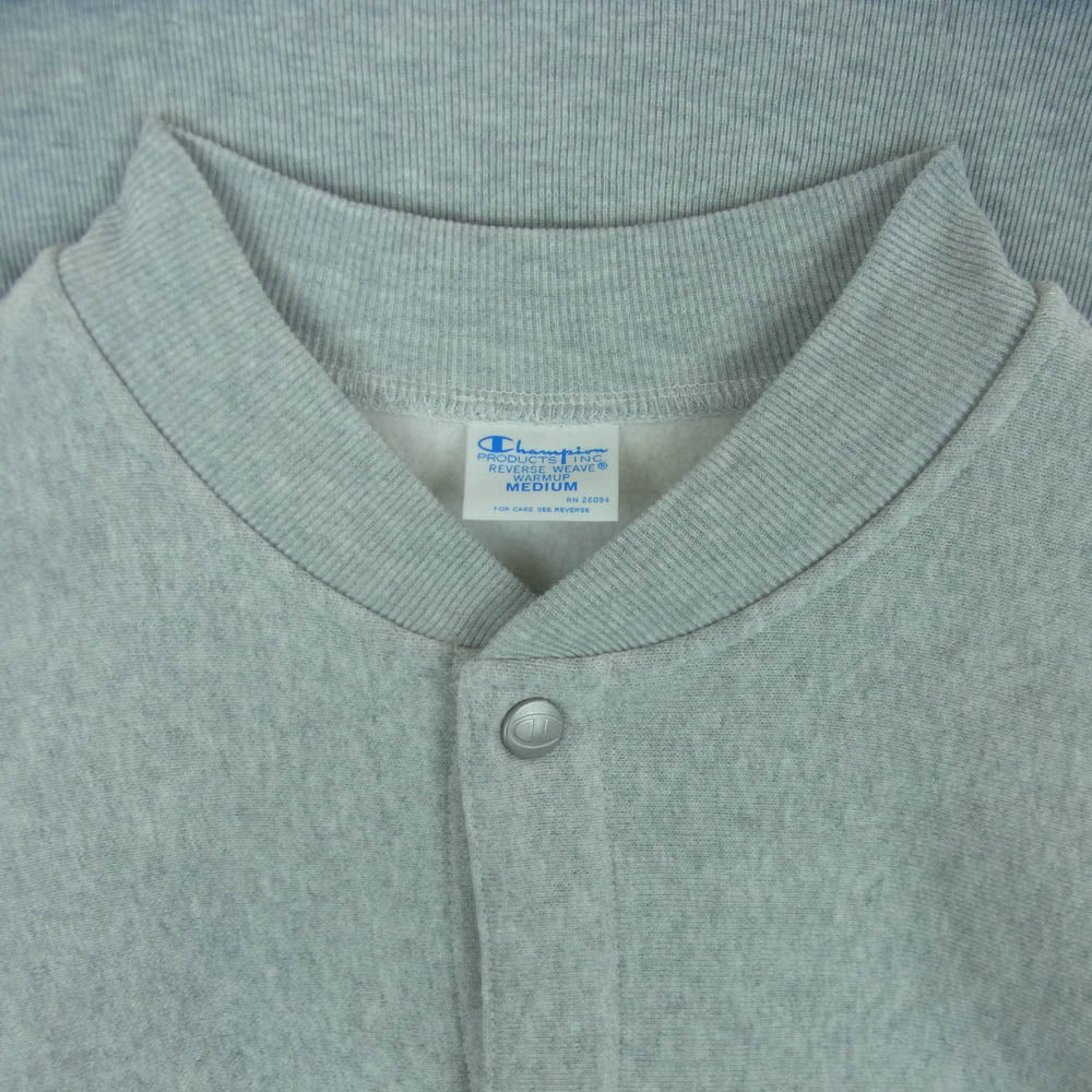 Champion チャンピオン 24AW C8-A035 MIN-NANO ミンナノ別注 スナップ ジャケット スウェット トレーナー カーディガン グレー系 ライトグレー系 M【中古】