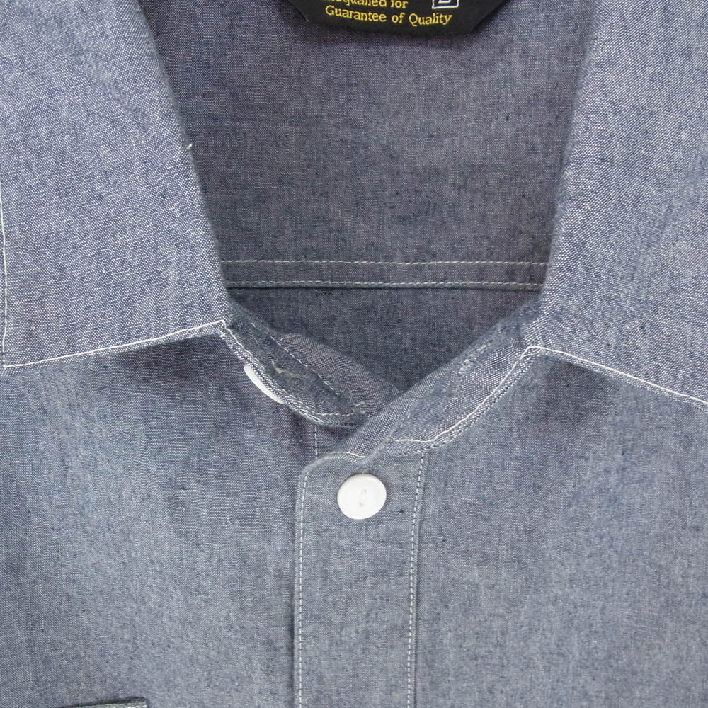 BLUCO WORK GARMENT ブルコ OL-121-022 CHAMBRAY WORK SHIRTS LS シャンブレー ワークシャツ 長袖 ブルー系 L【美品】【中古】