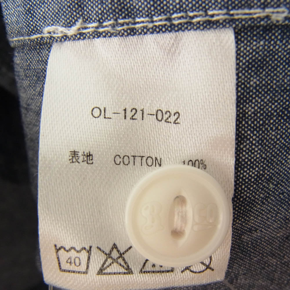 BLUCO WORK GARMENT ブルコ OL-121-022 CHAMBRAY WORK SHIRTS LS シャンブレー ワークシャツ 長袖 ブルー系 L【美品】【中古】
