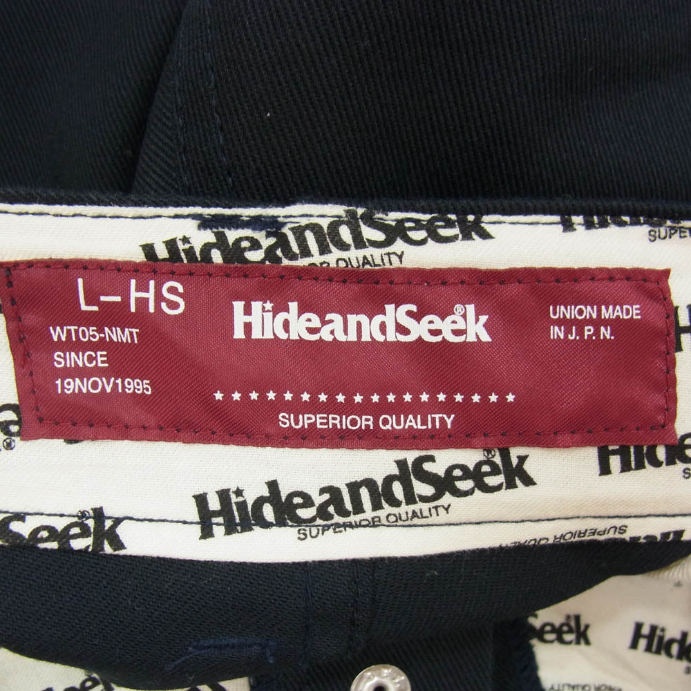HideandSeek ハイドアンドシーク HP-100822 Wide Chino Pants ワイド チノ パンツ ネイビー系 L【極上美品】【中古】