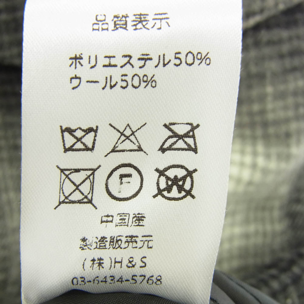 HideandSeek ハイドアンドシーク 23AW HS-100323 Melton Check CPO メルトン チェック シャツ ジャケット グレー系 オフホワイト系 XL【新古品】【未使用】【中古】