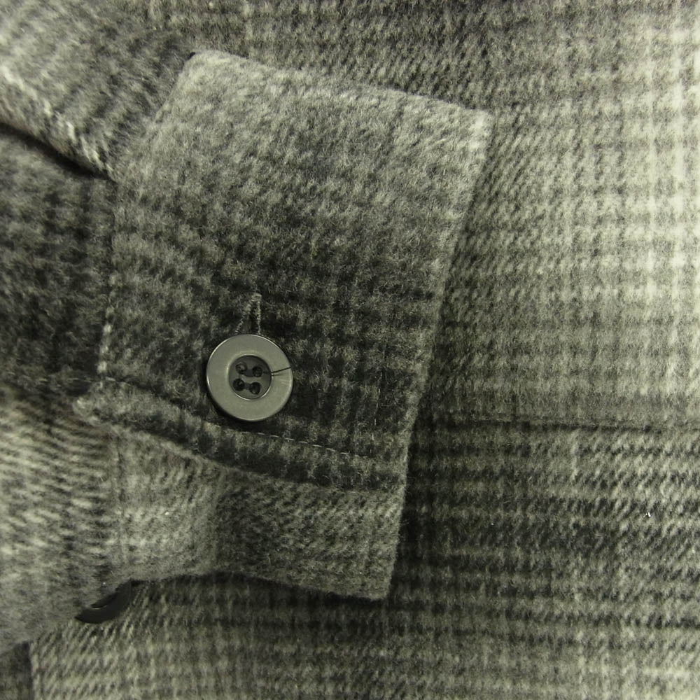 HideandSeek ハイドアンドシーク 23AW HS-100323 Melton Check CPO メルトン チェック シャツ ジャケット グレー系 オフホワイト系 XL【新古品】【未使用】【中古】