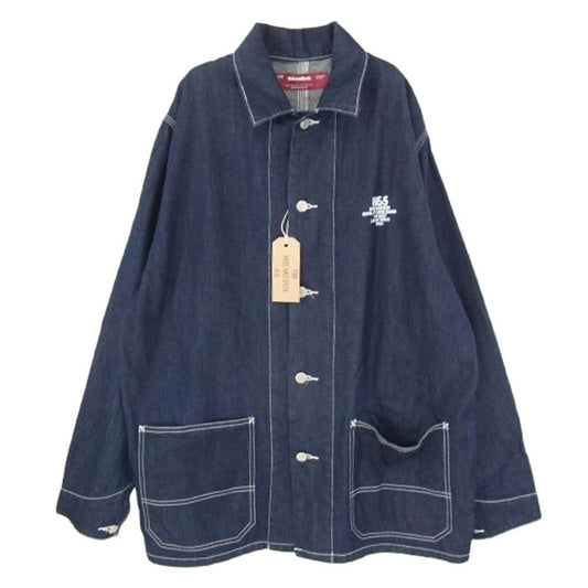 HideandSeek ハイドアンドシーク HJ-020123 Denim Coverall Jacket デニム カバーオール ジャケット インディゴブルー系 L【新古品】【未使用】【中古】
