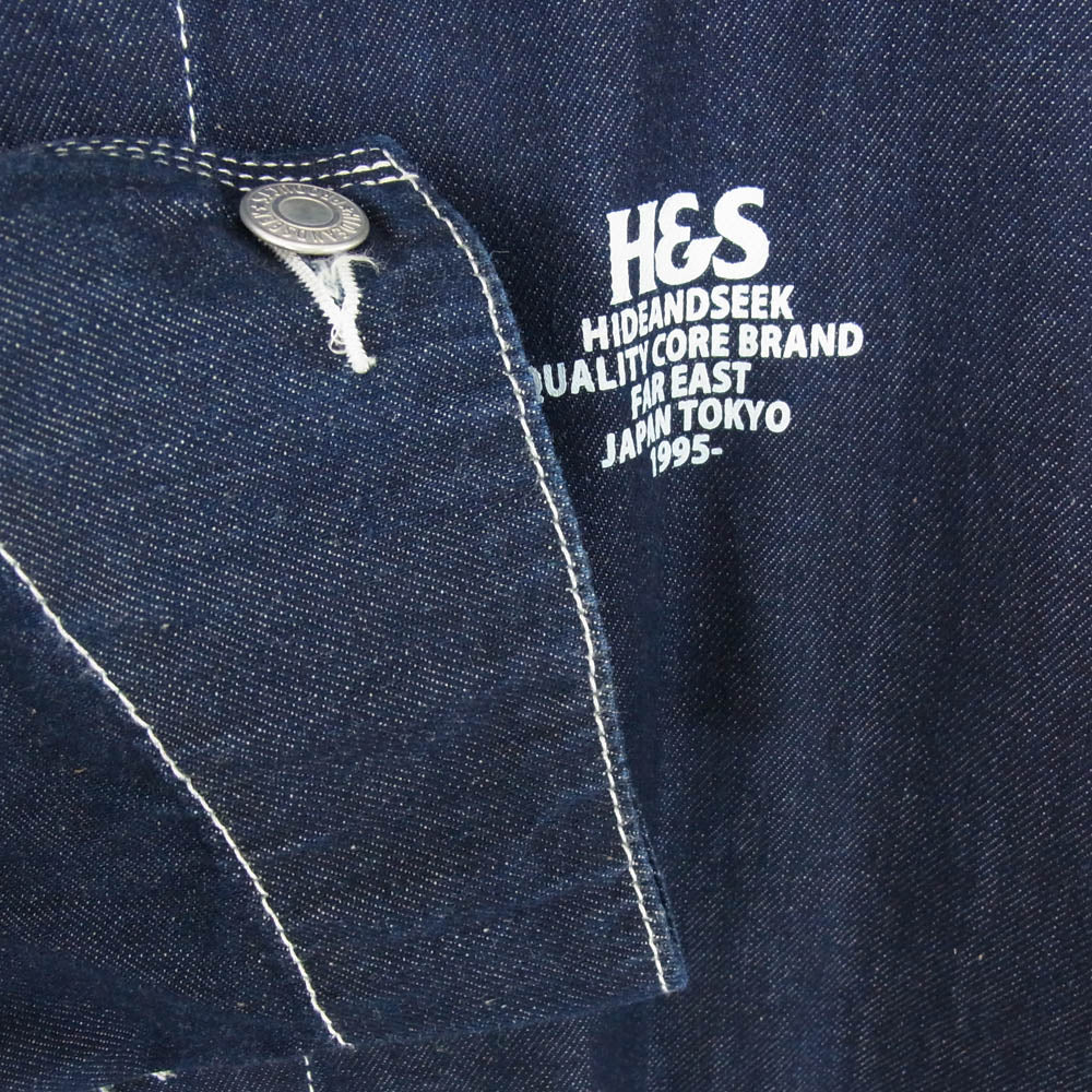 HideandSeek ハイドアンドシーク HJ-020123 Denim Coverall Jacket デニム カバーオール ジャケット インディゴブルー系 L【新古品】【未使用】【中古】