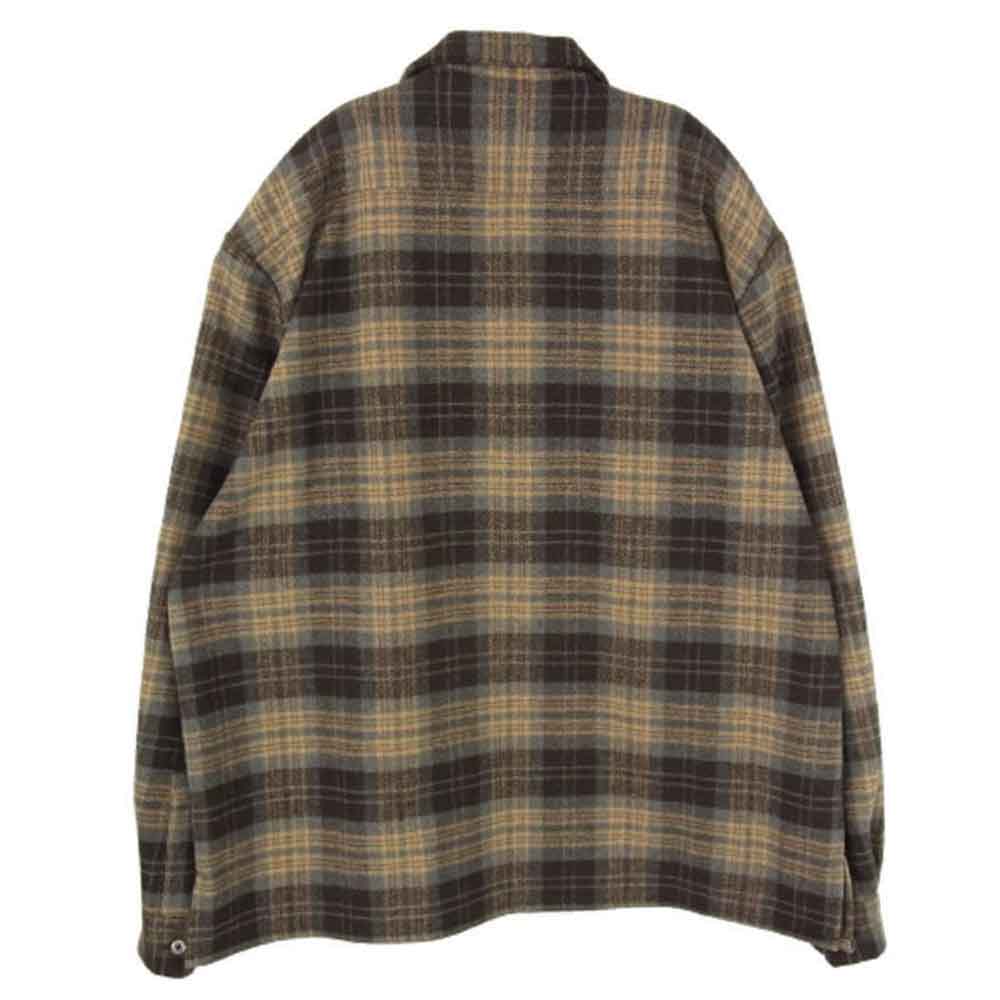 HideandSeek ハイドアンドシーク 23AW HS-090223 Plaid Flannel L/S Shirt フランネル チェック 長袖 シャツ ブラウン系 L【新古品】【未使用】【中古】