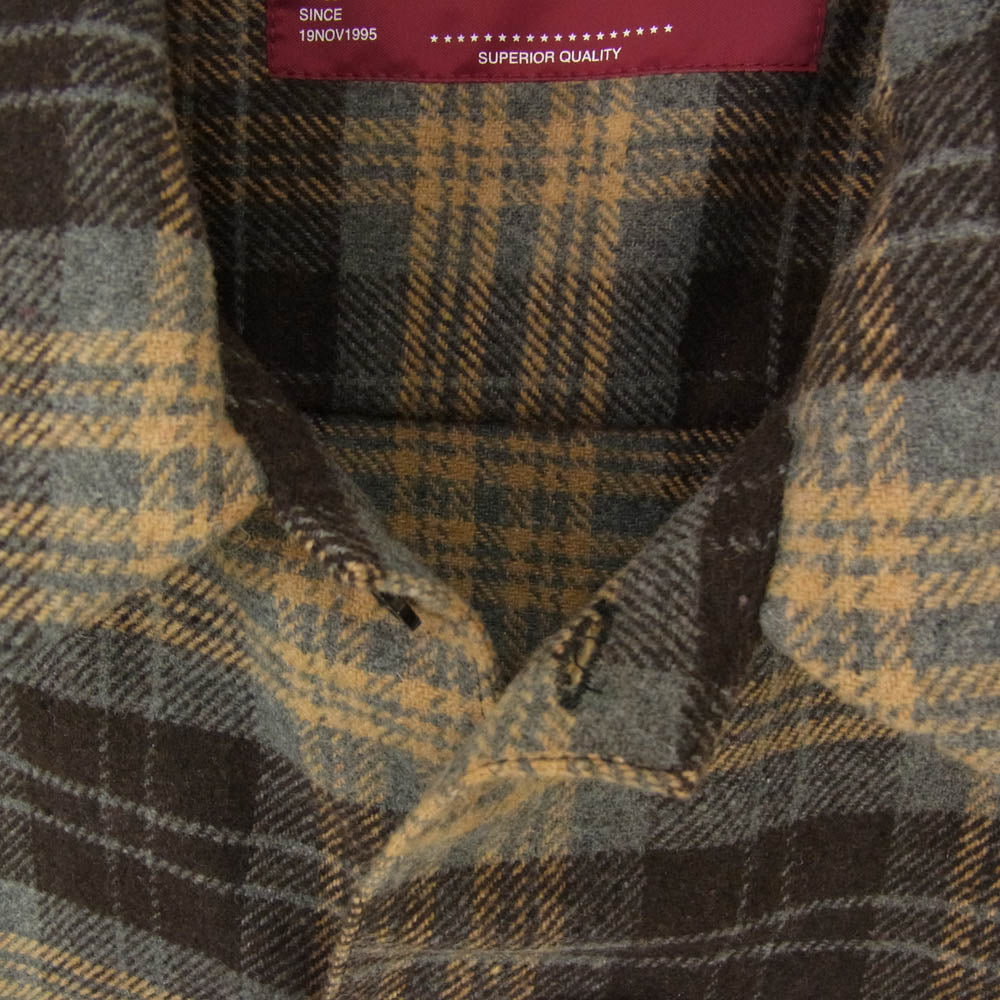 HideandSeek ハイドアンドシーク 23AW HS-090223 Plaid Flannel L/S Shirt フランネル チェック 長袖 シャツ ブラウン系 L【新古品】【未使用】【中古】