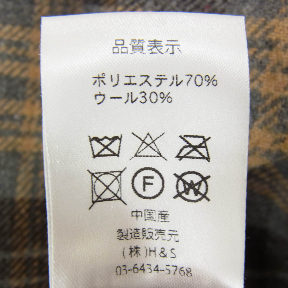 HideandSeek ハイドアンドシーク 23AW HS-090223 Plaid Flannel L/S Shirt フランネル チェック 長袖 シャツ ブラウン系 L【新古品】【未使用】【中古】
