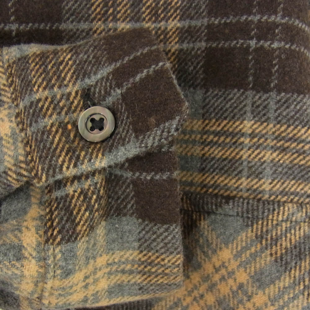 HideandSeek ハイドアンドシーク 23AW HS-090223 Plaid Flannel L/S Shirt フランネル チェック 長袖 シャツ ブラウン系 L【新古品】【未使用】【中古】