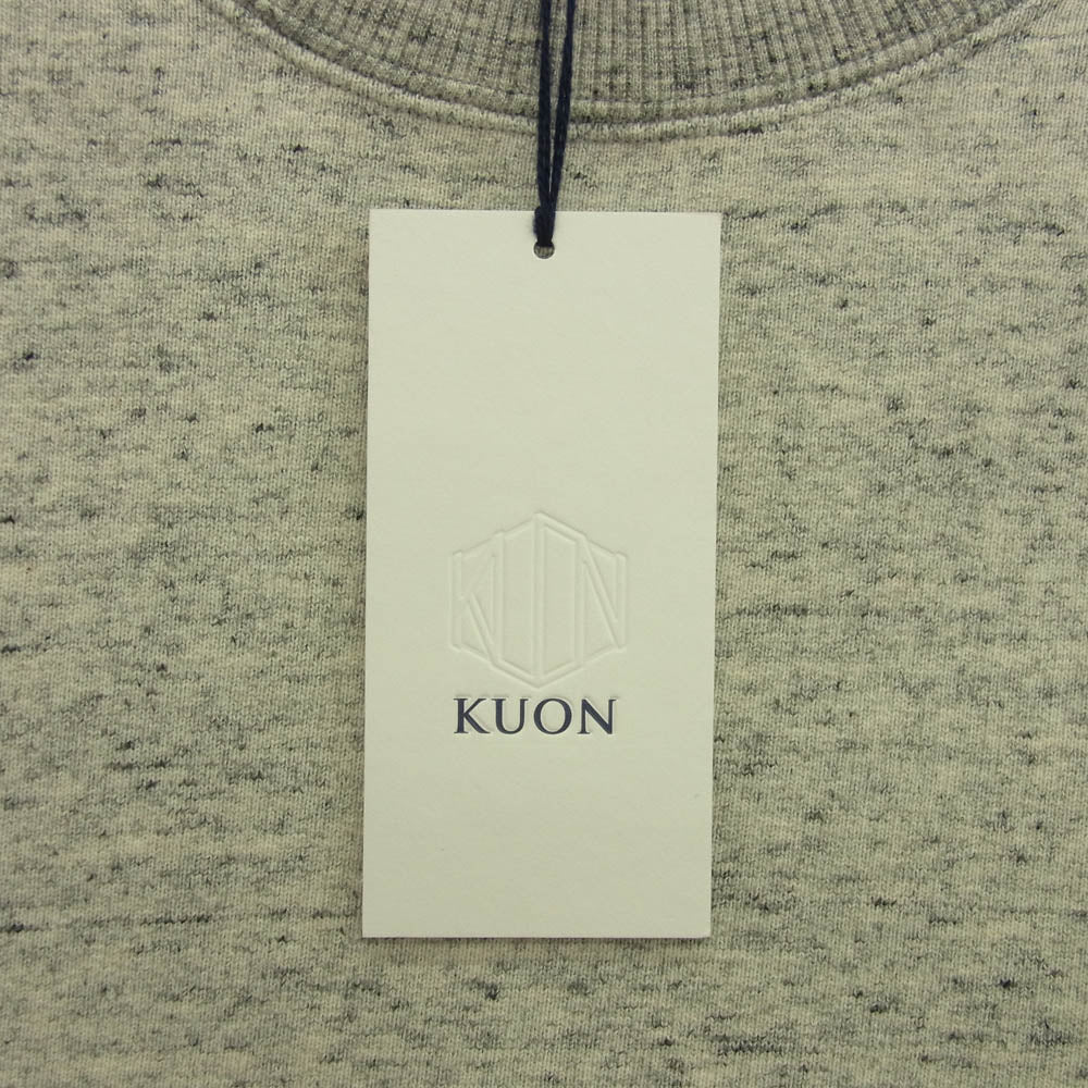 KUON クオン 190CS0324F1 Trimmed Hem Sweatshirt 裂織 裏毛 クルーネック ヘム スウェット トレーナー グレー系 M【極上美品】【中古】