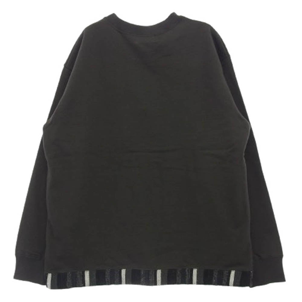 KUON クオン 190CS0324F1 Trimmed Hem Sweatshirt 裂織 裏毛 クルーネック ヘム スウェット トレーナー チャコール系 L【極上美品】【中古】