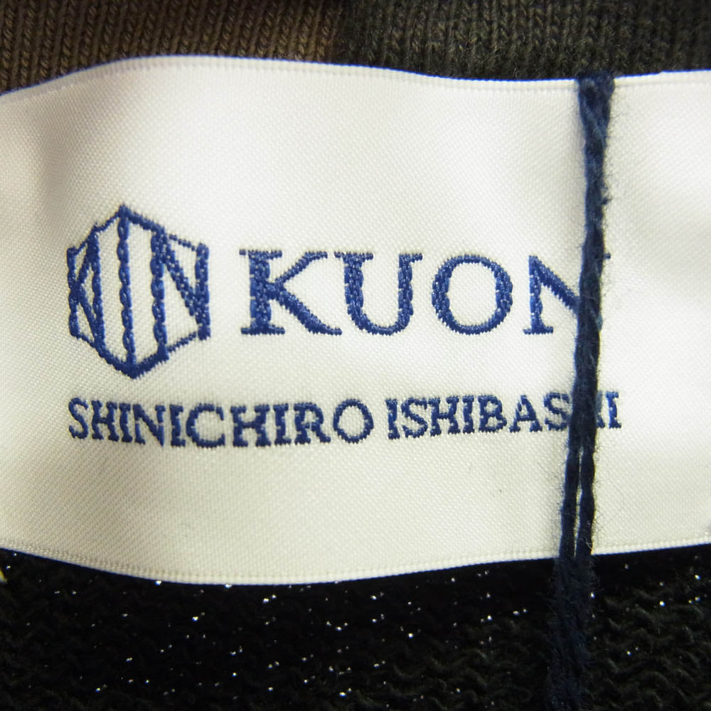 KUON クオン 144CS02C281 Patchwork Hoodie 組紐 パッチワーク フーディー プルオーバー パーカー ブラック系 L【極上美品】【中古】