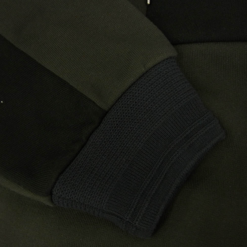 KUON クオン 144CS02C281 Patchwork Hoodie 組紐 パッチワーク フーディー プルオーバー パーカー ブラック系 L【極上美品】【中古】