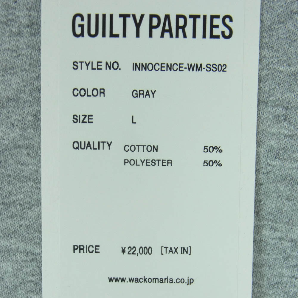 WACKO MARIA ワコマリア 24SS INNOCENCE-WM-SS02 攻殻機動隊 CREW NECK SWEAT SHIRT イノセンス クルーネック スウェット シャツ トレーナー グレー系 GRAY L【極上美品】【中古】