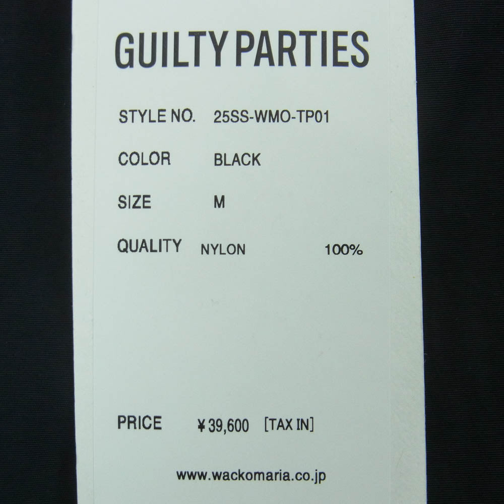 WACKO MARIA ワコマリア 25SS-WMO-TP01 TRACK PANTS TYPE-1 ロゴ刺繍 トラック パンツ タイプ1 ブラック系 BLACK M【極上美品】【中古】
