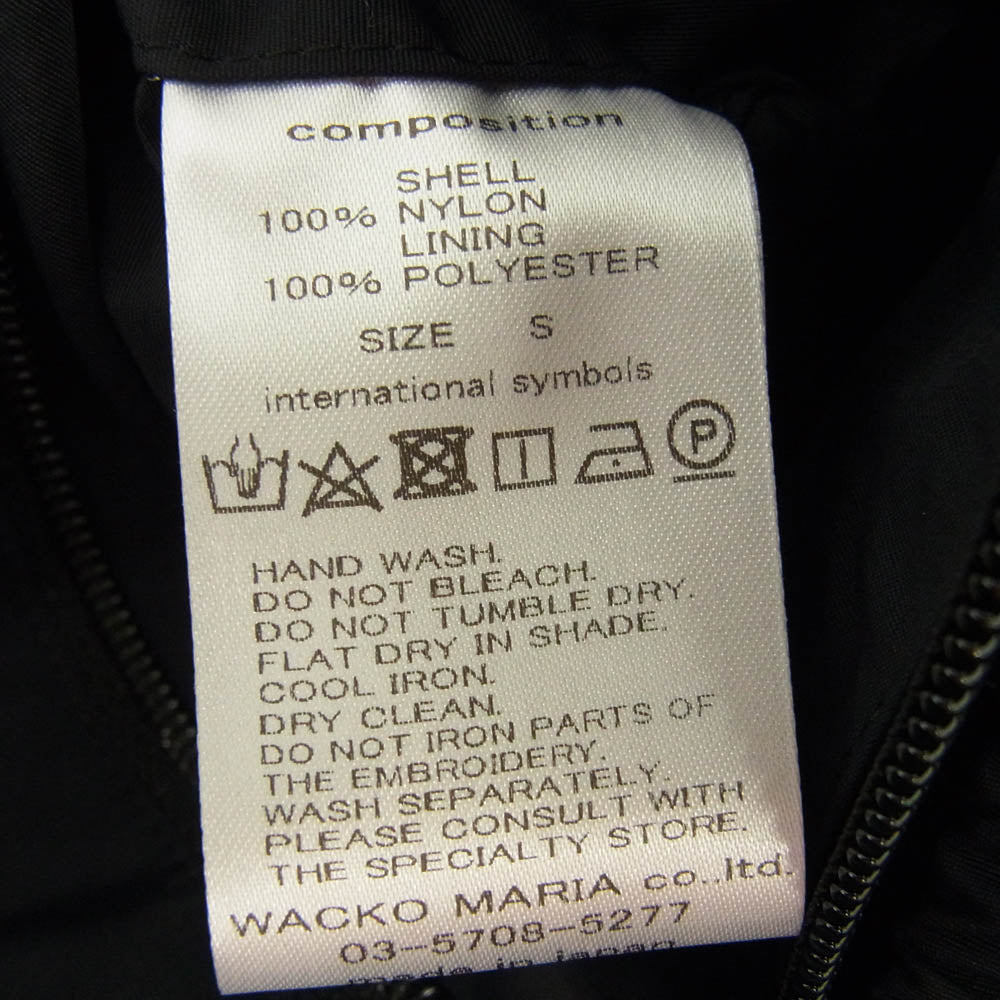 WACKO MARIA ワコマリア 25SS 25SS-WMO-TJ01 TRACK JACKET TYPE-1 ロゴ刺繍 トラックジャケット タイプ1 ブラック系 S【極上美品】【中古】