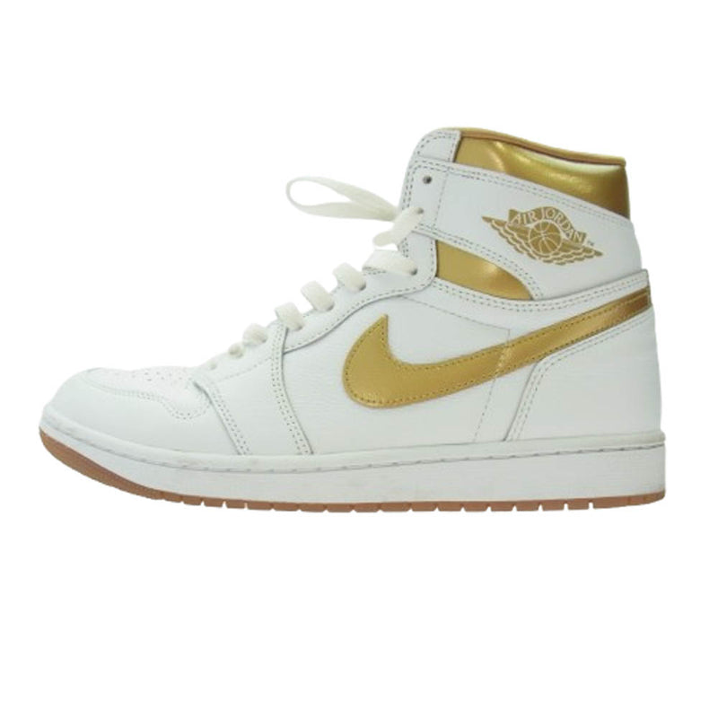 NIKE ナイキ FD2596-107 Women's Air Jordan 1 Retro High OG ウィメンズ エアジョーダン1 レトロ ハイ スニーカー ホワイト系 ゴールド系 27.5cm【中古】