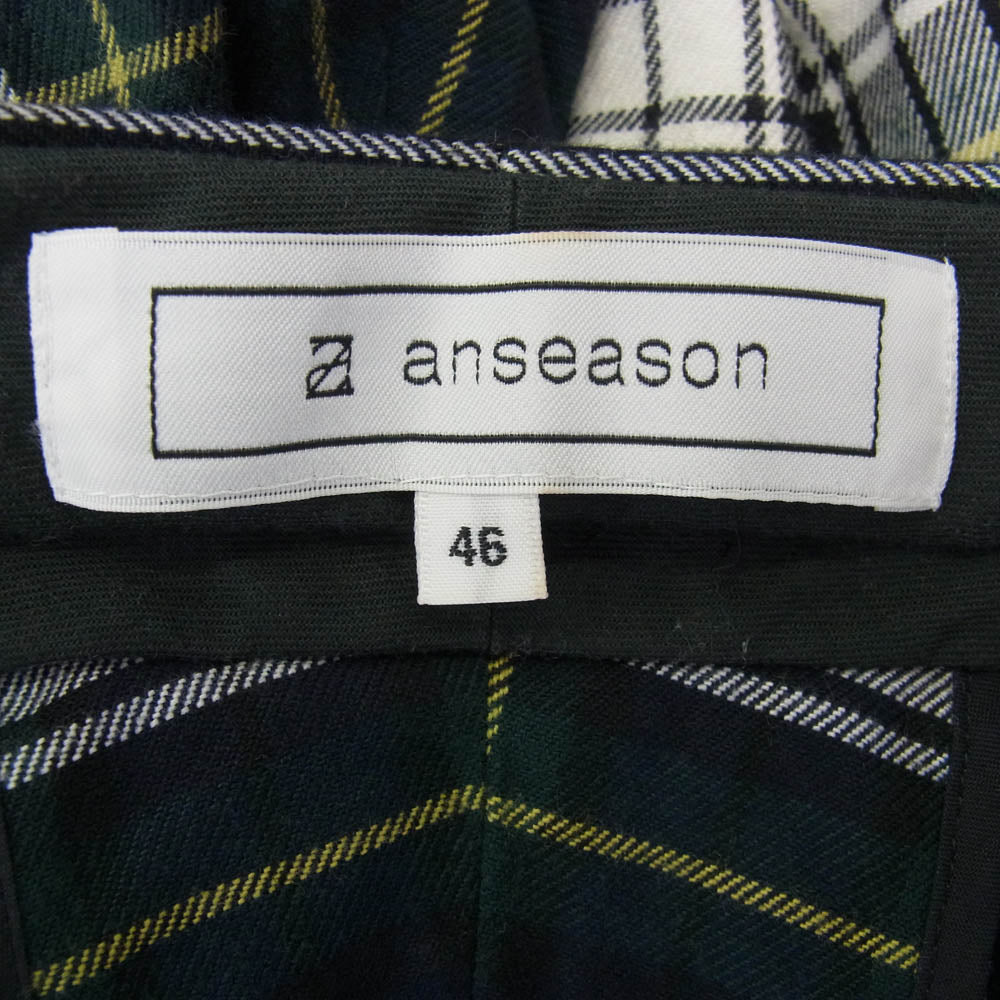 ANREALAGE アンリアレイジ ANSEASON アンシーズン ワイド チェック ラップ パンツ マルチカラー系 46【中古】