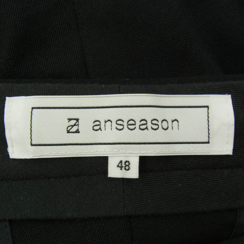 ANREALAGE アンリアレイジ ANSEASON アンシーズン ワイド ラップ パンツ ブラック系 48【中古】