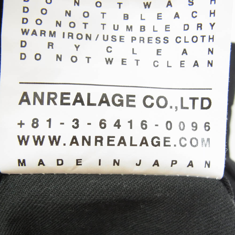 ANREALAGE アンリアレイジ ANSEASON アンシーズン ワイド ラップ パンツ ブラック系 48【中古】