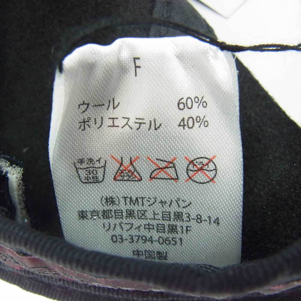 TMT ティーエムティー TAC-F1202 パイル ロゴ ウール キャップ 帽子 ブラック系【極上美品】【中古】