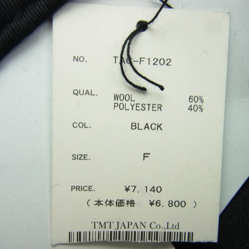 TMT ティーエムティー TAC-F1202 パイル ロゴ ウール キャップ 帽子 ブラック系【極上美品】【中古】