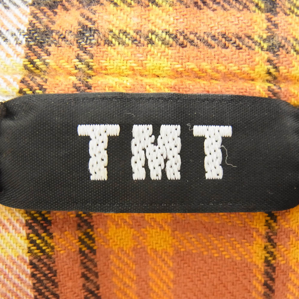 TMT ティーエムティー ネル チェック ウエスタン シャツ オレンジ系 S【中古】