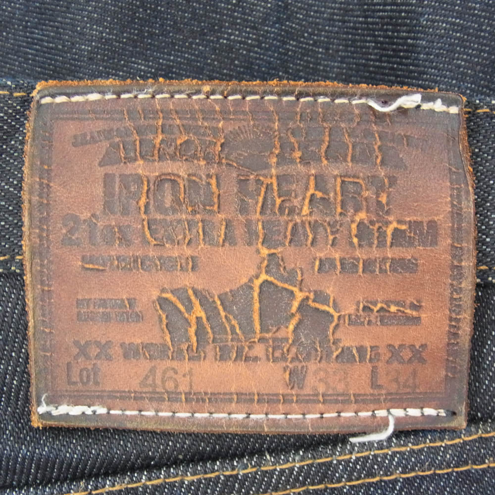 IRON HEART アイアンハート 461 21oz ブーツカット デニム パンツ インディゴブルー系 33【中古】