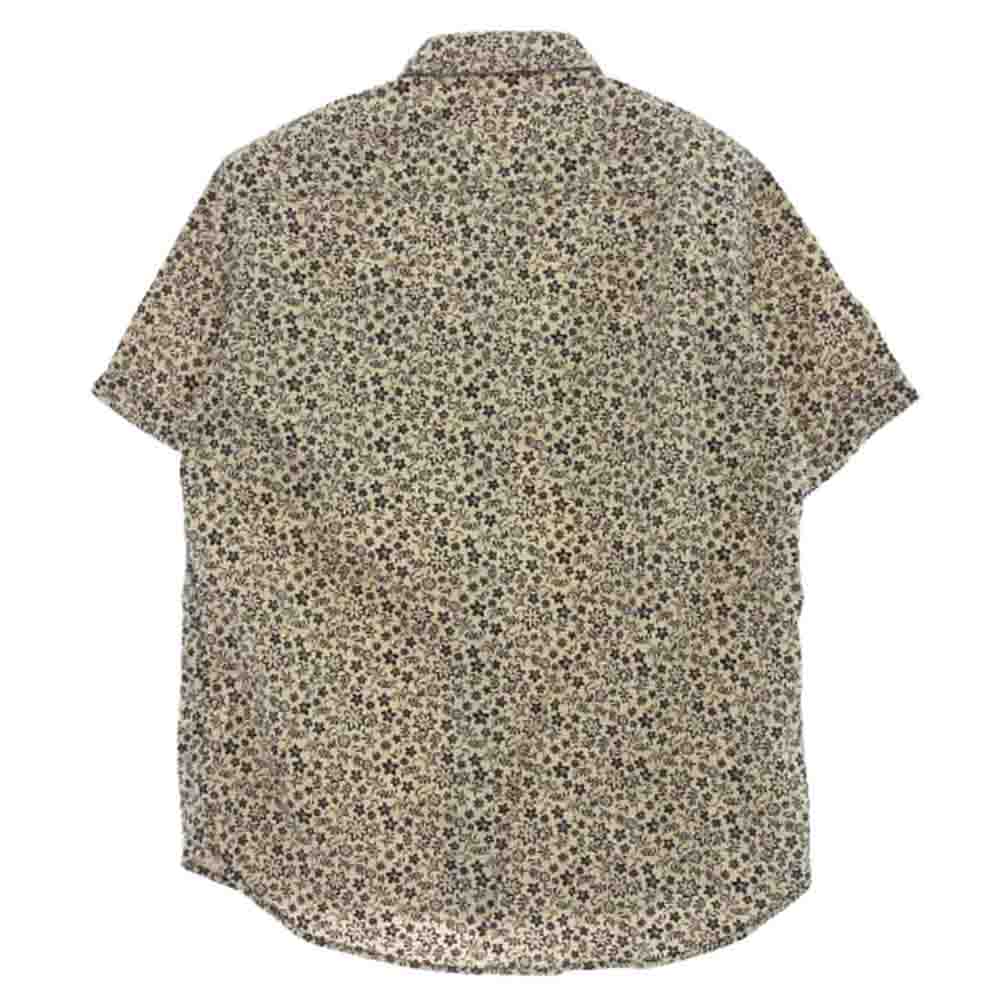 AVIREX アヴィレックス 6115111 FLOWER PRINT SHIRT フラワープリント コットン 半袖 シャツ オフホワイト系 ダークネイビー系 M【中古】