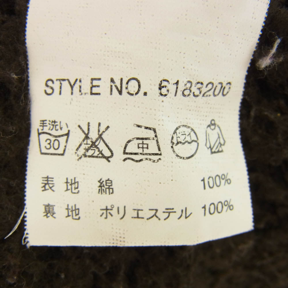 AVIREX アヴィレックス 6183200 ワッペン カレッジロゴ 内ボア付 ユーズド加工 ジップアップ スウェット パーカー ブラウン ブラウン系 M【中古】