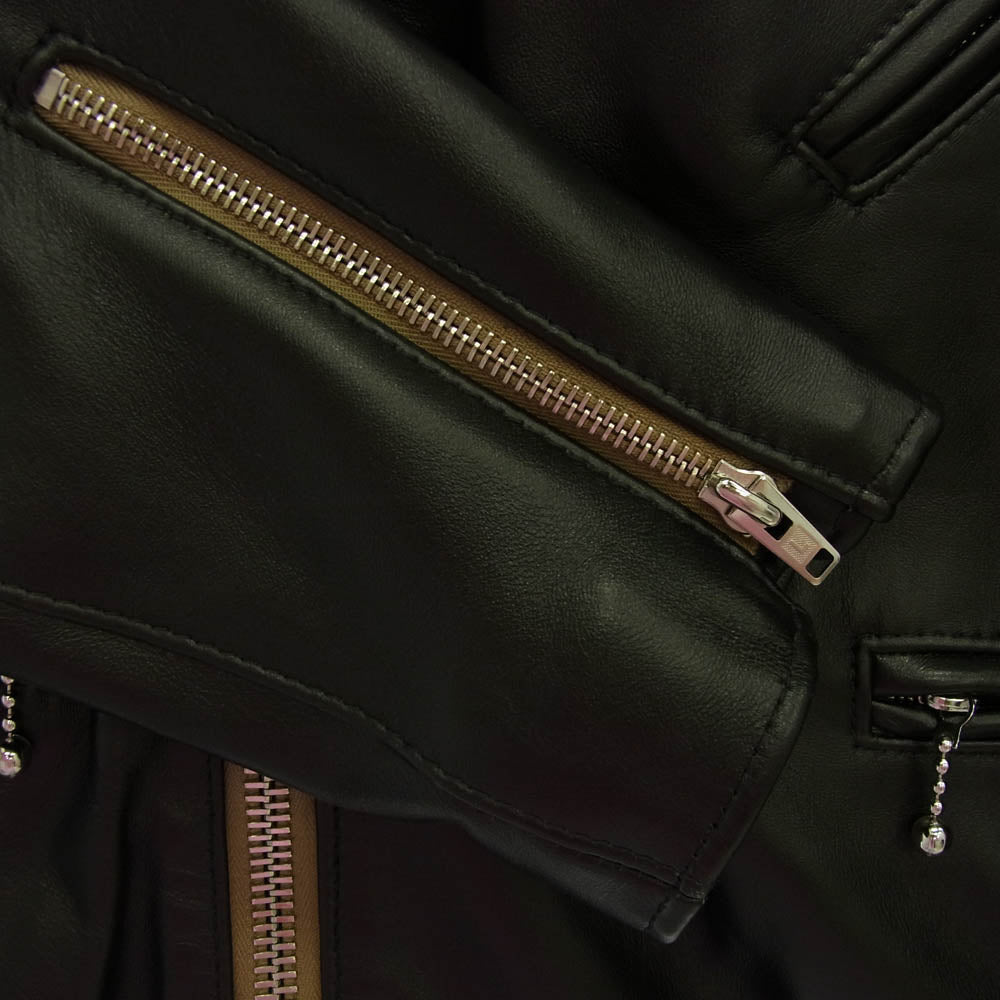 Lewis Leathers ルイスレザー 441TR CYCLONE サイクロン ラットランドシープスキン タイトフィット タータンチェック ダブル ライダース ジャケット ルイス製 木製 ロゴハンガー付属 ブラック系 40【極上美品】【中古】