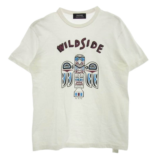 Yohji Yamamoto ヨウジヤマモト SS-T60-003 WILDSIDE × NORTH NO NAME TOTEM POLE T-shirt ワイルドサイド 半袖 Tシャツ ホワイト系 2【中古】