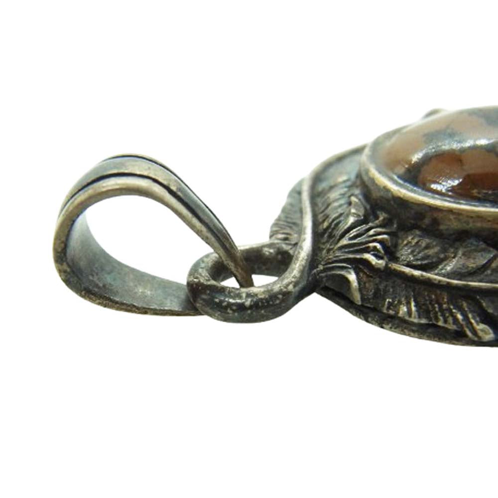 SAAD サード フェザー ストーン ペンダント トップ シルバー系 ブラウン系【中古】