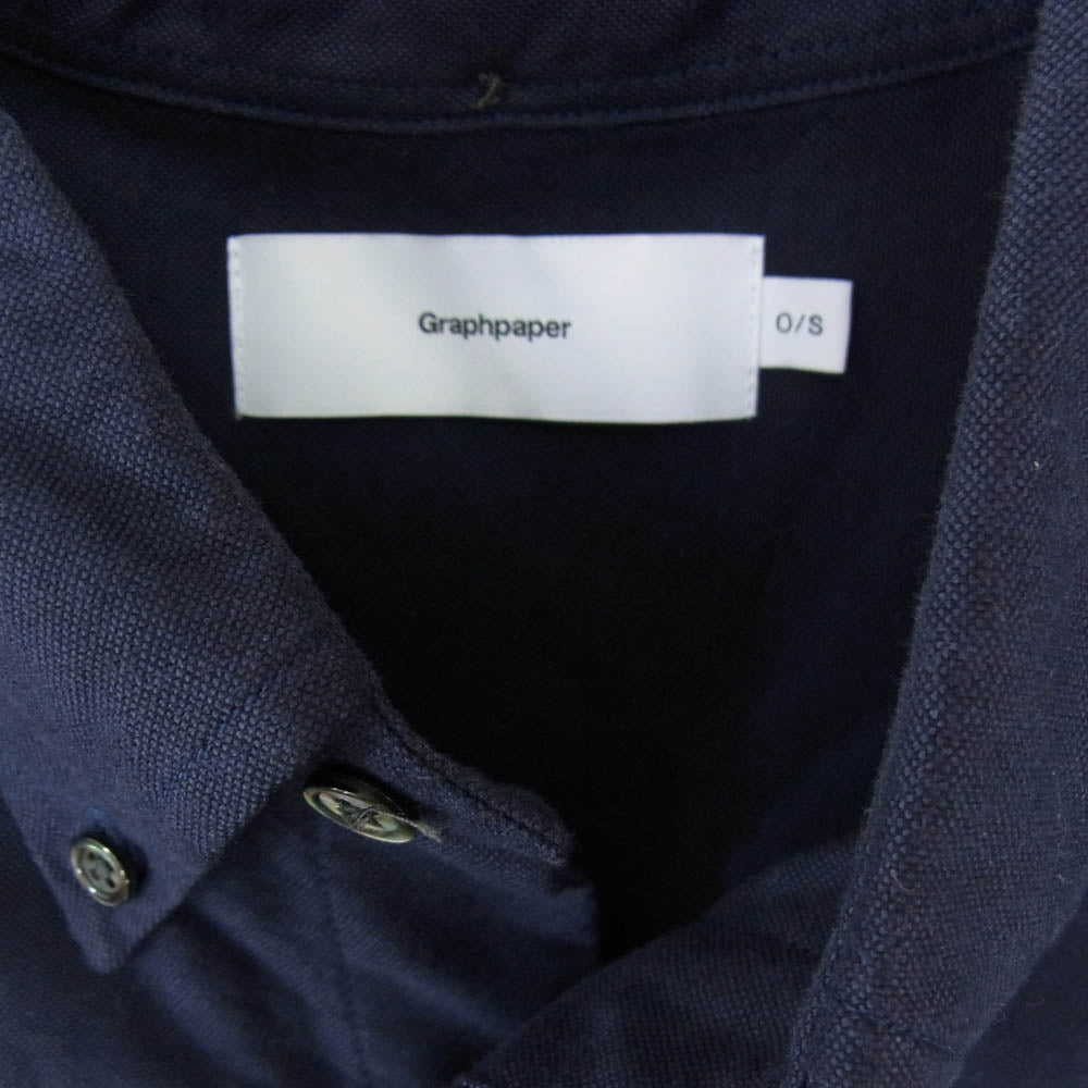 GRAPHPAPER グラフペーパー 24SS GM241-50021B Oxford Oversized B.D.Shirt オックスフォード オーバーサイズ 長袖 シャツ ネイビー系 O/S【中古】