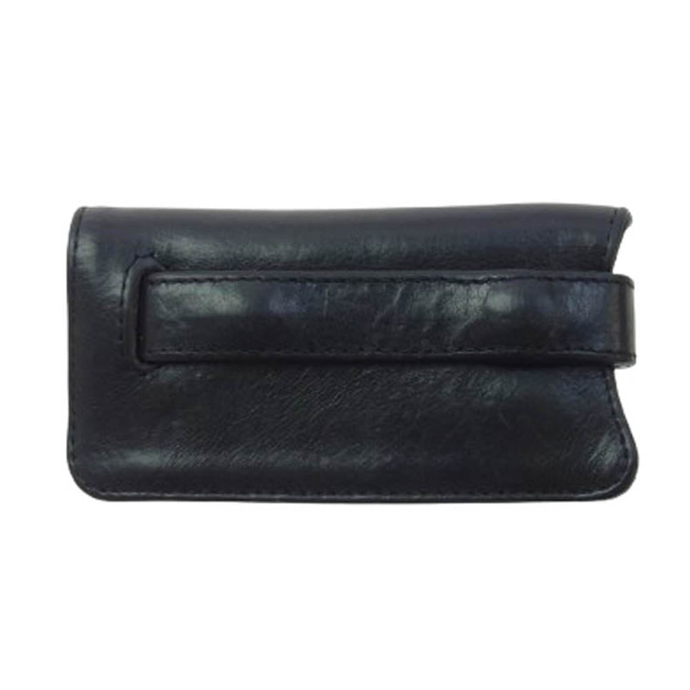 CHROME HEARTS クロムハーツ（原本無） KEY CASE クロスボールボタン レザー キーケース ブラック系【中古】