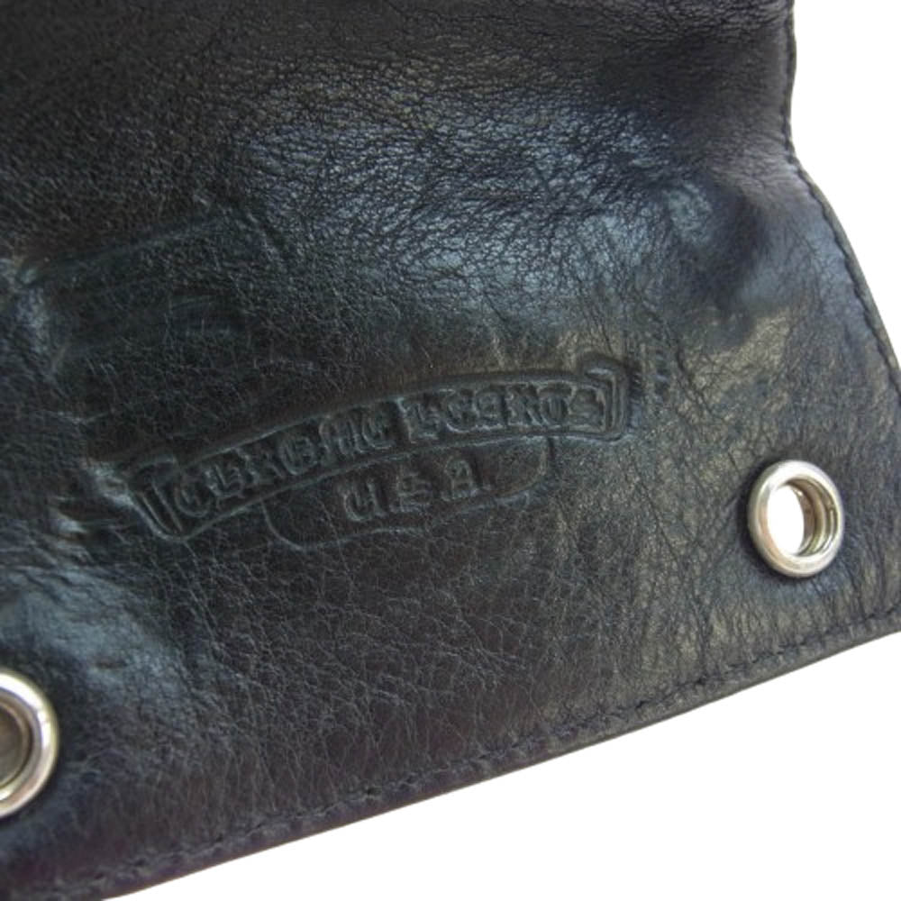 CHROME HEARTS クロムハーツ（原本無） KEY CASE クロスボールボタン レザー キーケース ブラック系【中古】