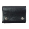 CHROME HEARTS クロムハーツ（原本無） 3FOLD 3フォールド クロスボールボタン レザー コンパクトウォレット 財布 ブラック系【中古】