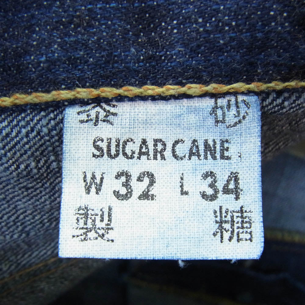 SUGAR CANE シュガーケーン SC40401A 14oz 混藍砂糖黍 右綾デニム レギュラーストレート ワンウォッシュ デニム パンツ インディゴブルー系 32【美品】【中古】