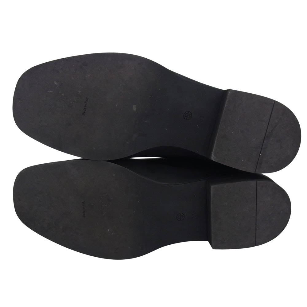 The Row ザロウ F1191-L65 FLAT ANKLE GARDEN BOOTS フラット アンクル レザー サイドゴア ガーデンブーツ ブラック系 39【中古】