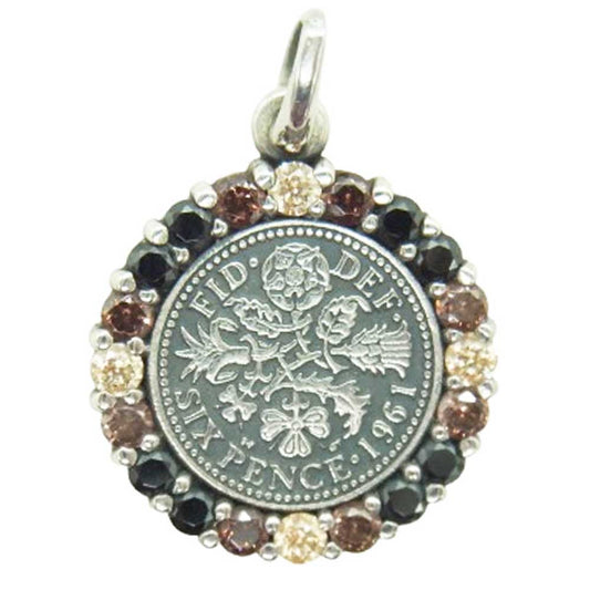 アクアシルバー ペンダントトップ ブラック ブラウン シルバー系 ブラウン系【中古】