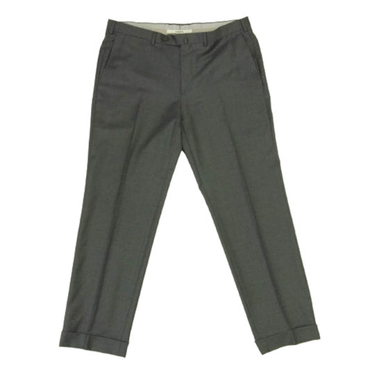 Ermenegildo Zegna エルメネジルドゼニア ウール100％ ワイド テーパード 裾ダブル ジップフライ スラックスパンツ グレー系 46【中古】
