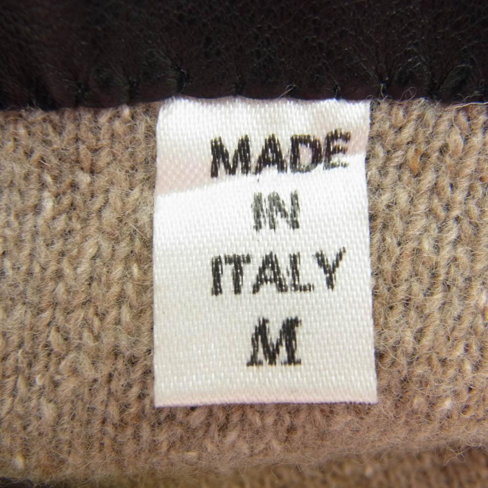 Ermenegildo Zegna エルメネジルドゼニア イタリア製 本革 裏地ウール100％ レザー グローブ 手袋 ブラック系 M【中古】